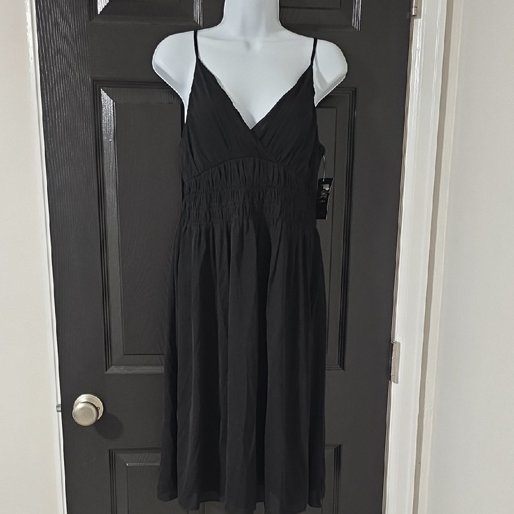 Liz Claiborne Black Spaghetti-Strap Midi Dress